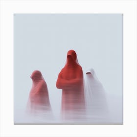 Three Red Cloaks Canvas Print