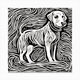Labrador Retriever Linocut Canvas Print