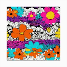 Chevron + Daisy+ Poppy+ Marigolds + Neon Plaids Pa (2) Canvas Print