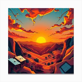 Sunset In The Desert 1 Canvas Print