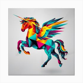 Unicorn Polygonal Canvas Print