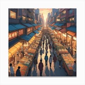 Asian Market 2 Canvas Print