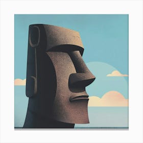 Moai Head 2 Canvas Print