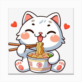 Corgi Ramen Noodles Cartoon Canvas Print