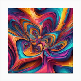 Vibrant Abstract Line Drawing With Bold Intersecting Strokes (15) Canvas Print