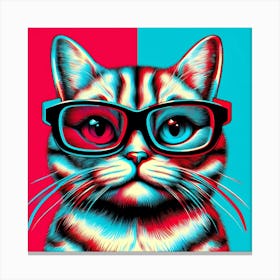 Cat With Glasses 2 Canvas Print