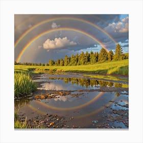 Rainbows Over A Stream Canvas Print