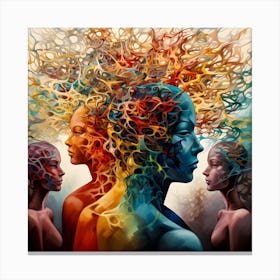 Three Women With Hair Canvas Print