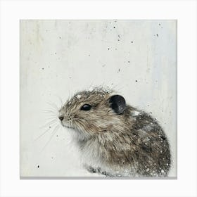 Hamster In The Snow Canvas Print