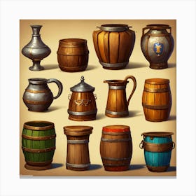 Wooden Jugs Canvas Print