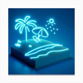 Neon Palm Tree Canvas Print