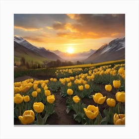 Yellow Tulips 3 Canvas Print