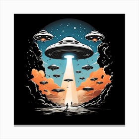 UFO War In The Sky Canvas Print