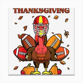 Funny Turkey American Football Thanksgiving Turkey Squad Canvas Print