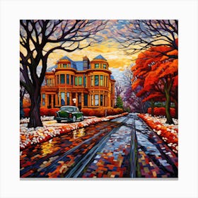 Colorful Brick Road Canvas Print