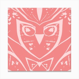 Abstract Owl Two Tone Pink Canvas Print