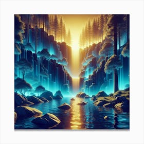 Waterfall In The Forest 1 Canvas Print