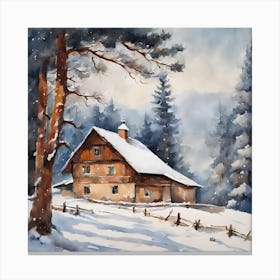 Winter Farmhouse Canvas Print