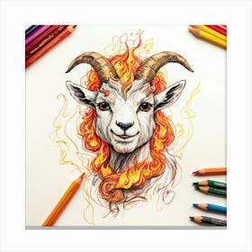 Goat On Fire 49 Canvas Print