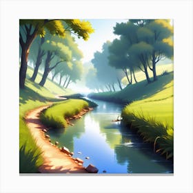 River In The Forest 23 Canvas Print