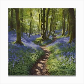 Springtime in the Bluebell Woods Canvas Print