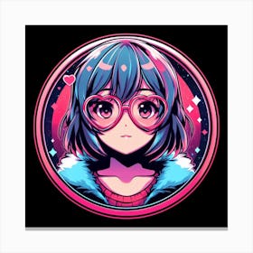 Anime Girl With Glasses 5 Canvas Print