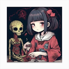 Skeleton Girl 3 Canvas Print