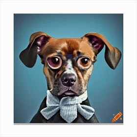 Craiyon 211919 Dog Wearing A Bow Tie Canvas Print