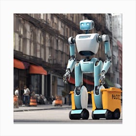 Robot In The City 5 Canvas Print