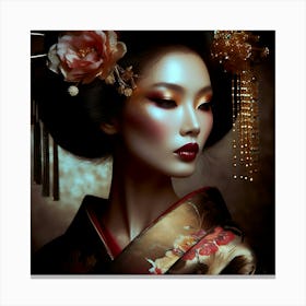 Japan Traditional Geisha Illustration By Ad 185 Canvas Print