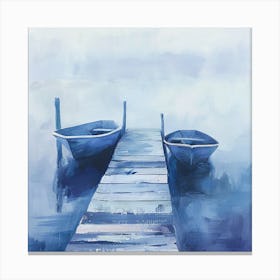 Two Boats On A Dock Canvas Print