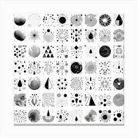 Abstract Black And White Pattern Canvas Print