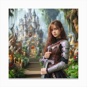 Asian Girl In A Castle17 Canvas Print