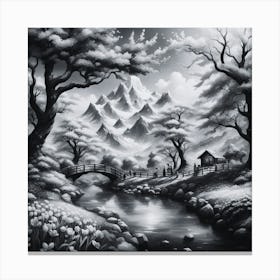 Nature Landscape Painting Canvas Print