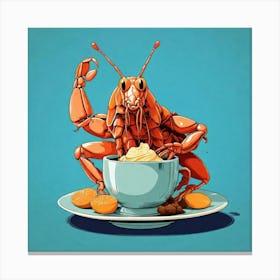 Crab On A Plate 2 Canvas Print