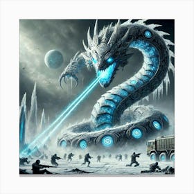 A Sci Fi Themed Scene Showcasing The Yin Ice Serpe Aura 1 Canvas Print