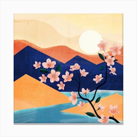 Warm Spring Sunshine Near The Flowing River Canvas Print