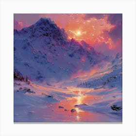 Sunset In The Mountains 5 Canvas Print