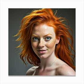 Portrait Of A Woman With Red Hair 3 Canvas Print