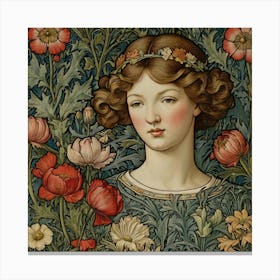 Girl With Flowers 3 Canvas Print