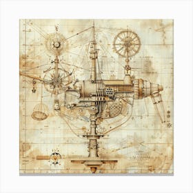 Steampunk Maschine Canvas Print