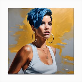 Halsey with 'Blue Hair' Canvas Print