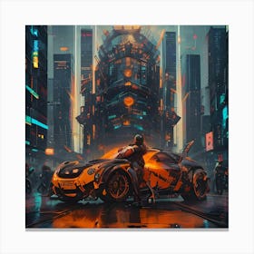 Pumpkin Car (Cyberpunk37) Canvas Print