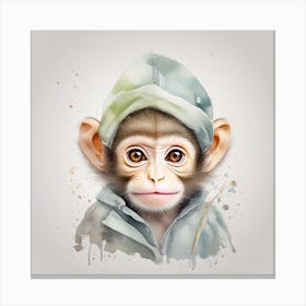 Cute baby monkey Canvas Print