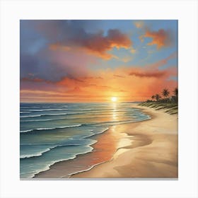 Sunset On The Beach 13 Canvas Print