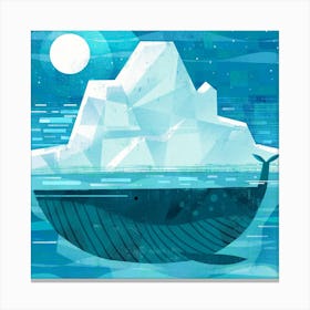 Iceberg Whale Square Canvas Print