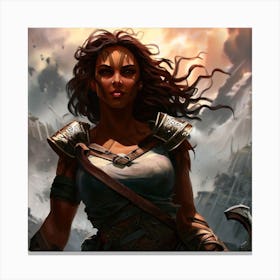 Woman In Armor Canvas Print