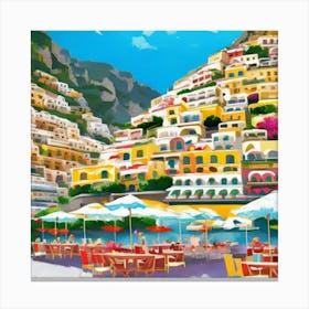 Summer In Positano Art Print 5 Canvas Print