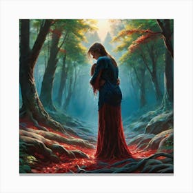 Woman In The Woods 41 Canvas Print