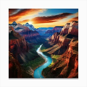 Zion National Park Aerial View Canvas Print